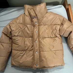 Express reversible cropped jacket, new with tags, tan, women’s size medium